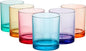 US Acrylic Classic Plastic Reusable Drinking Glasses (Set of 6) 12oz Rocks Cups Assorted Colors | BPA-Free Tumblers, Made in USA | Top-Rack Dishwasher Safe