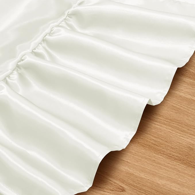 2 Pack White Satin Table Runner 12 x 108 Inch | Ruffle Design, Luxurious Dining - Image 5