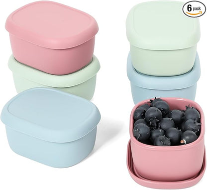 6 pcs 7 oz Silicone Snack Containers by AOEDEO