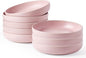 famiware Milkyway 33 oz Pasta Bowls Set of 8, Light Pink | Double Reactive Glaze by Famiware