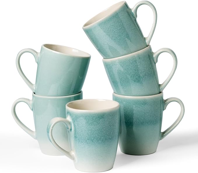 famiware Coffee Mugs Set, 13oz Mug Set of 6, Stoneware Cups by Famiware