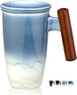 suyika Tomotime Tea Cup with Infuser and Lid 400ml Ceramic Tea Mugs Smooth by suyika