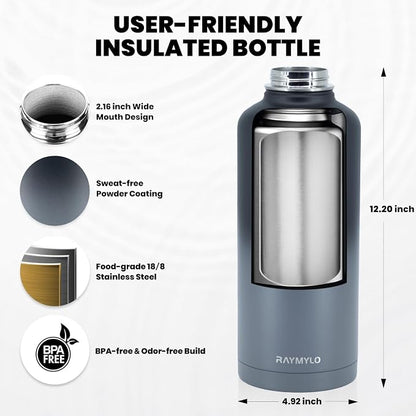 RAYMYLO Insulated Water Bottle 87 oz, Triple Wall Vacuum Stainless Steel | - Image 5