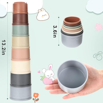 8 Pcs Stacking Cups for Bunny, Hiding Food and Playing, Keeping Bunnies Busy - Image 7