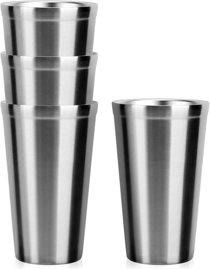 Beasea Stainless Steel Cups 16 oz, 4 Pack Stainless Steel Tumbler Stackable - Image 7
