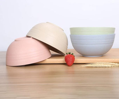 Unbreakable Cereal Bowls - 24 oz Reusable Wheat Straw Bowl Sets - Image 4