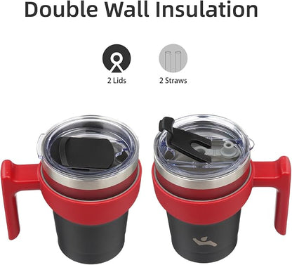 Konokyo 10 oz Tumbler with Handle and Straw, Insulated Travel Mug | Mystic - Image 3