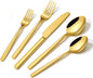 Gold Silverware Set, 40 Piece Flatware Cutlery Set by KINGSTONE