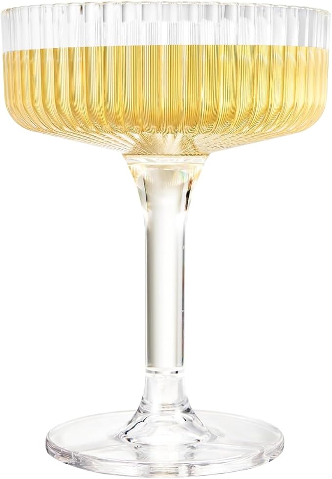 Khen Acrylic Champagne Tower | Set of 20 | 7 oz Stackable Unbreakable Coupe - Image 9