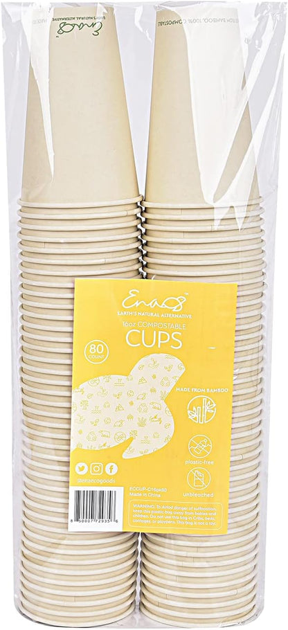100% Compostable Disposable Coffee Cups Paper Cups Made from Bamboo, - Image 3