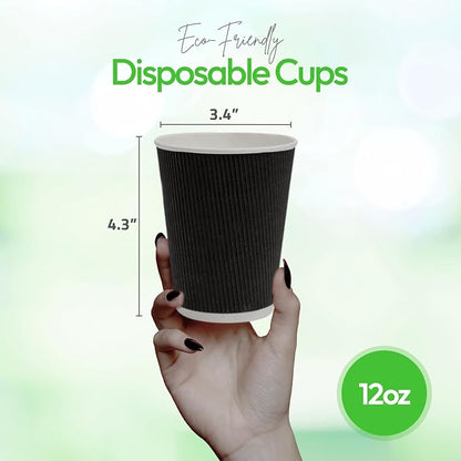 500-CT Disposable Black 12-OZ Hot Beverage Cups - Image 4