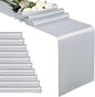 10-Pack Silver 12 x 108 inche Long Premium Satin Table Runner | Wedding by REWOMC