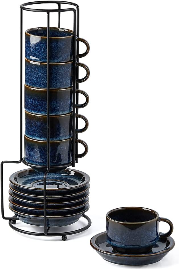 JIEMEI HOME Porcelain Stackable Espresso Cups by JHJIEMEIHOME