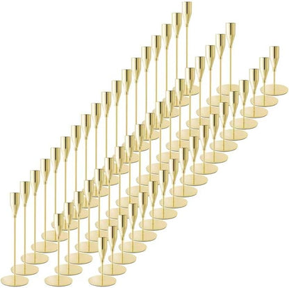 Taper Candle Holders,Tall Metal Candlestick Holders,Gold,Set of 54,Three Heights,Candle Stick Holder for Wedding Centerpiece Decoration,Dinning,Festival,Party or Home Decor