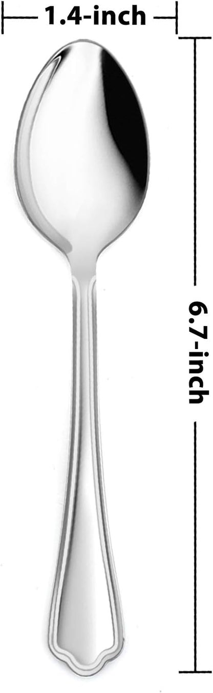 Teaspoon Set of 12, E-far 6.7 Inch Stainless Steel Spoons - Image 2