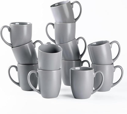 AmorArc 12 OZ Coffee Mugs, Matte Gray Coffee Cups by AmorArc