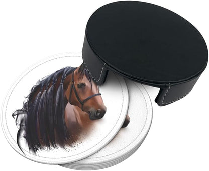 6 Pcs Horse Leather Coasters for Drinks - Image 4