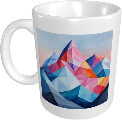 Abstract Minimalistic Mountain Range Ceramic Cup, Elegant Coffee Mug Tee - Image 3