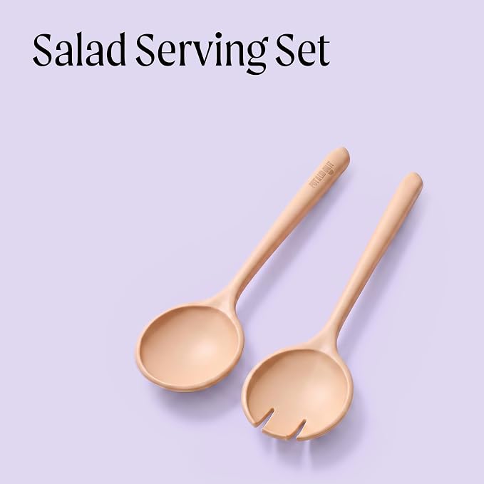 Salad Servers - Spoon and Fork Serving Set, Certified Recycled Food-Safe Plastic - Image 3