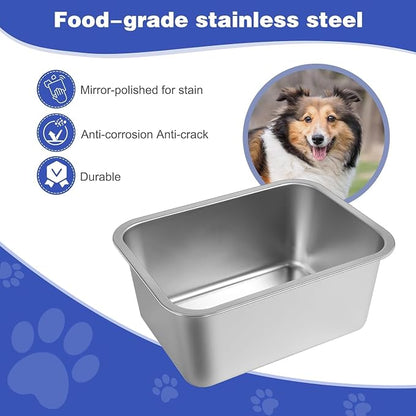 2 Gallon Large Dog Water Bowl, Stainless Steel Bowl, Medium Dogs | 2 Gallon - Image 5