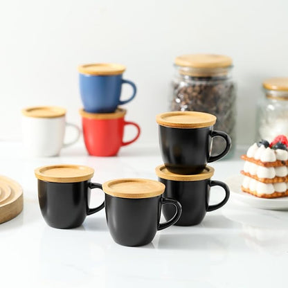 Hasense 4 OZ Espresso Cups and Saucers Set of 6, Demitasse Cups - Image 3