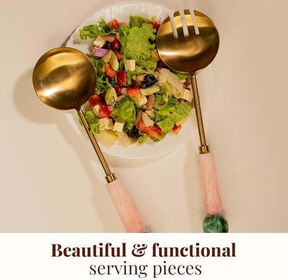 Folkulture Resin Metal Salad Servers, Salad Hands, Fruit - Image 4