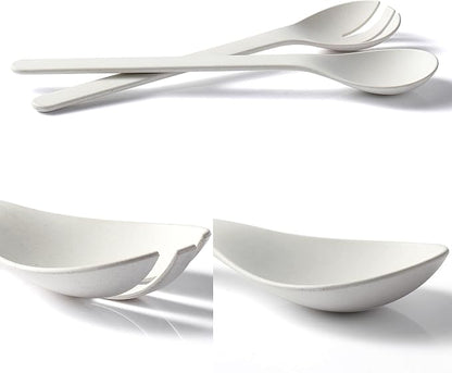 Plant Based Salad Servers Reusable Salad Fork and Spoon Set, Microwave and - Image 3