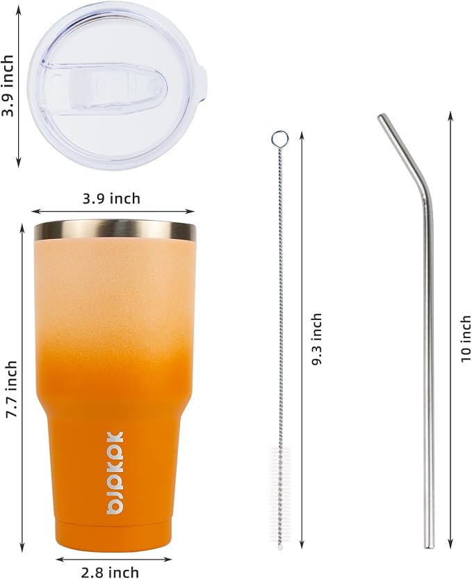 BJPKPK 30 oz Tumbler with Lid and Straw, Insulated Stainless Steel Cup | Double - Image 4
