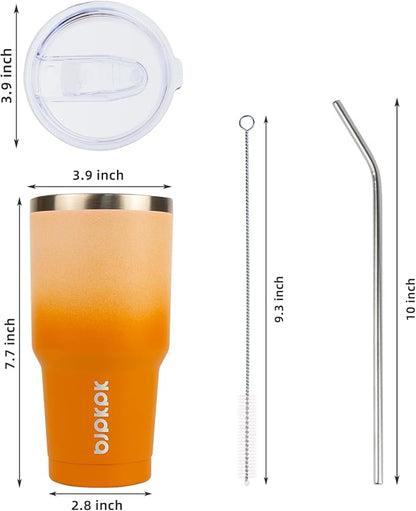 BJPKPK 30 oz Tumbler with Lid and Straw, Insulated Stainless Steel Cup | Double - Image 4