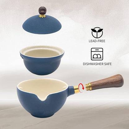 LURRIER Porcelain Chinese Gongfu Tea Set, Portable Teapot Set - Image 4