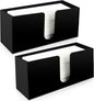 Paper Towel Holder for Countertop, Black Acrylic Napkin Dispenser – Fits Multifold, C-Fold & Z-Fold Trifold Towels, Durable 5mm Thick for Bathroom, Kitchen, Restaurant & Toilet(2pcs)