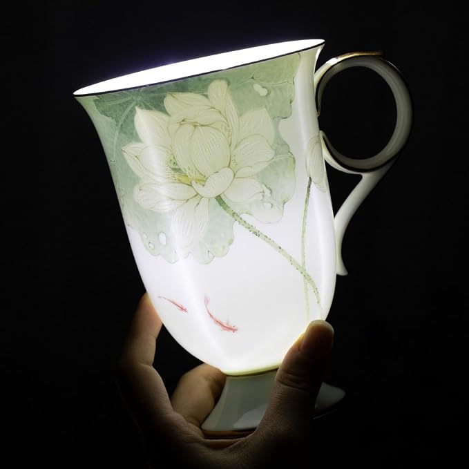 KAMMAK Bone China Coffee Mugs, 17oz Floral Tea Cups - Image 5