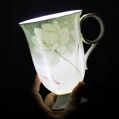KAMMAK Bone China Coffee Mugs, 17oz Floral Tea Cups - Image 5