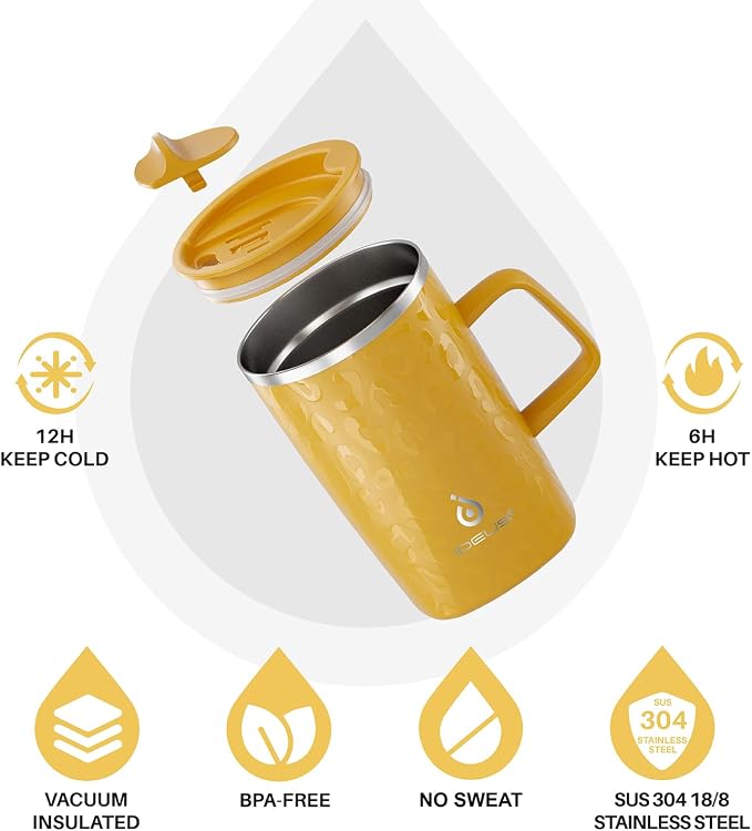 Ideus 16 oz Insulated Stainless Steel Coffee Mug - Image 2