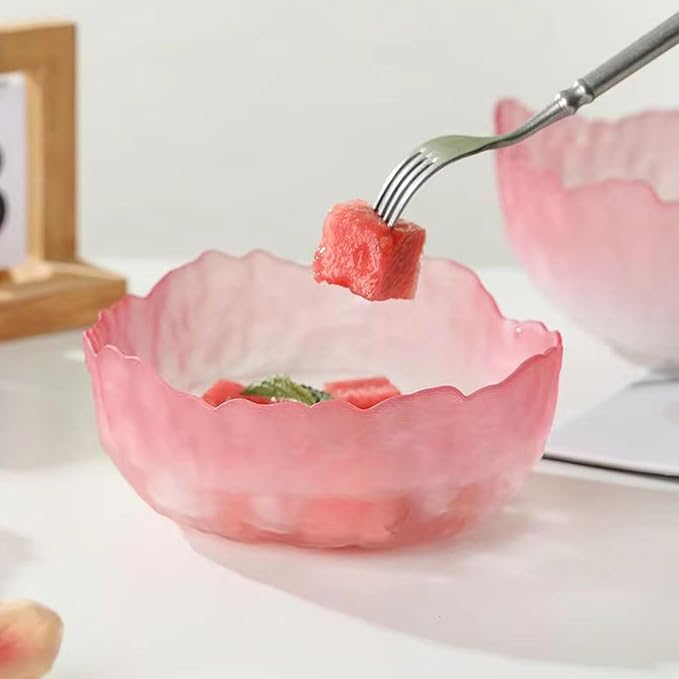 Glass Bowl for Salad Candy Fruit Serving, Decorative Bowl, Dish-Pnik Set of 3 - Image 7
