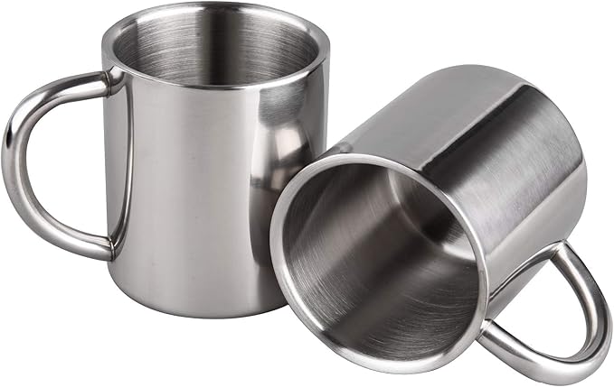 IMEEA Small Espresso Mug 7.5oz Double Wall Stainless Steel Cups by IMEEA