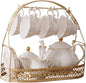 ufengke 15 Pieces Simple White English Ceramic Tea Sets, Tea Pot, Bone China by fanquare