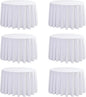 6-Pack Round 108-inch White Table Cloths, Solid Stain and Wrinkle Resistant Circular Tablecloth, Premium Plain Weave Polyester Fabric Table Linen Covers for Hotel, Banquet