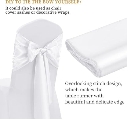 12 Pack White Satin Table Runner 12 x 108 Inch Long Premium Table Runners - Image 4