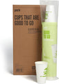 Perk Compostable Paper Hot Cups, 16 oz White/Green, Disposable Coffee Cups by Perk