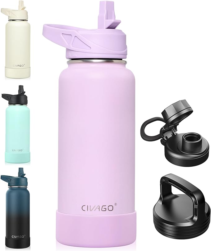 CIVAGO 32 oz Insulated Stainless Steel Water Bottle by CIVAGO