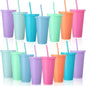 Honeydak 15 Pack Tumbler with Straw and Lid Bulk Cups by Honeydak