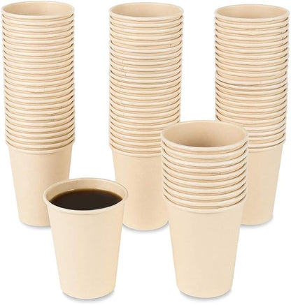 Disposable Coffee Hot Paper Cups Brown 120 Count 10 oz