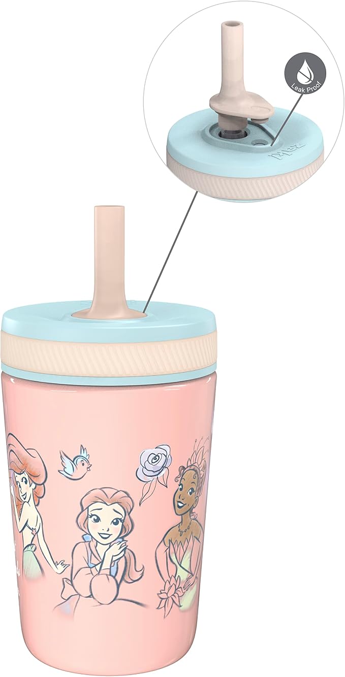 Zak Designs Disney Princess Kelso 12oz Leak-Proof Toddler Straw Cup by ZakDesigns