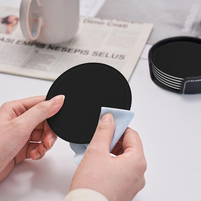 Custom Coasters Set of 6 Leather Coaster - Image 5