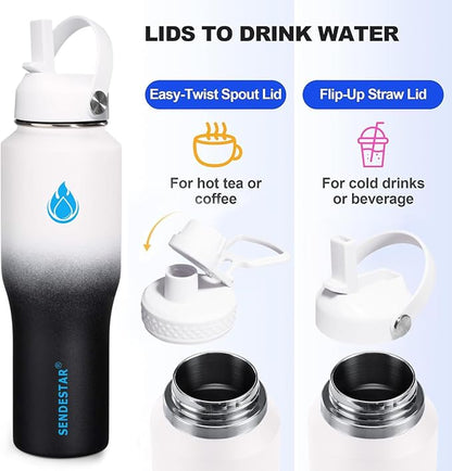 SENDESTAR 32oz Water Bottle Wide Mouth Stainless Steel Vacuum Insulated Double - Image 3