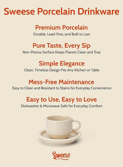 Sweese 8oz Porcelain Cappuccino Cups Set - Image 7