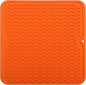 Silicone Dish Drying Mat for Multiple Usage,Easy clean,Eco-friendly,Heat-resistant Silicone Mat for Kitchen Counter or Sink,Refrigerator or Drawer liner Orange M 12 inches x 12 inches