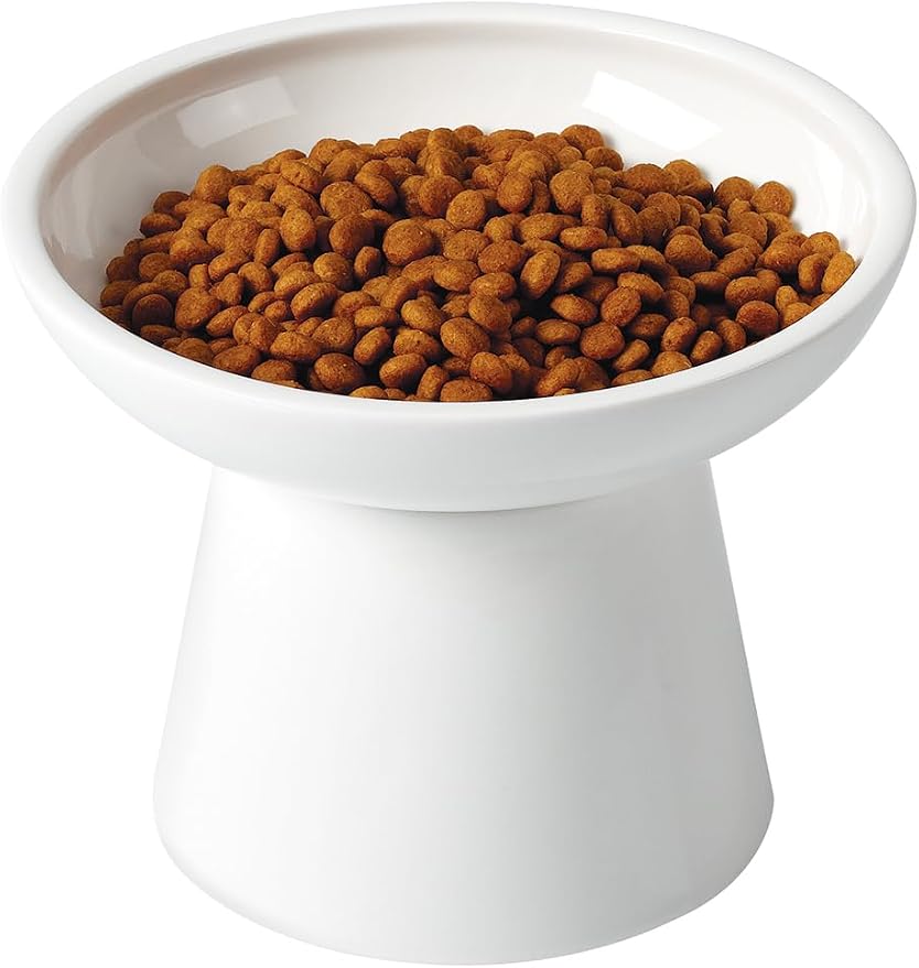 LoeJan Elevated Food and Water Bowls Set, Extra Wide and Raised Ceramic Feeder by LoeJan
