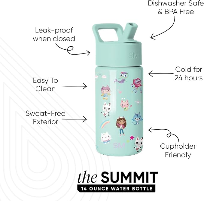 Simple Modern Gabby's Dollhouse Kids Water Bottle & Toddler Cup | 14oz | - Image 2